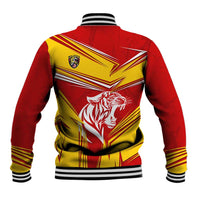 Malaysia Football Baseball Jacket with Roaring Tiger and Red Yellow National Colors