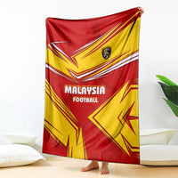 Malaysia Football Blanket with Roaring Tiger and Red Yellow National Colors
