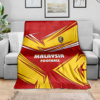Malaysia Football Blanket with Roaring Tiger and Red Yellow National Colors