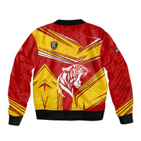 Malaysia Football Bomber Jacket with Roaring Tiger and Red Yellow National Colors