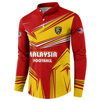 Malaysia Football Button Sweatshirt with Roaring Tiger and Red Yellow National Colors