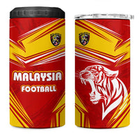 Malaysia Football 4 in 1 Can Cooler Tumbler with Roaring Tiger and Red Yellow National Colors