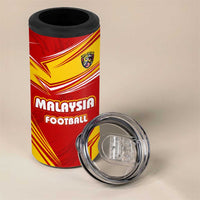 Malaysia Football 4 in 1 Can Cooler Tumbler with Roaring Tiger and Red Yellow National Colors