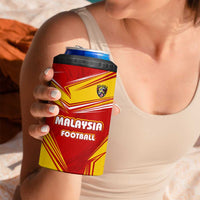 Malaysia Football 4 in 1 Can Cooler Tumbler with Roaring Tiger and Red Yellow National Colors