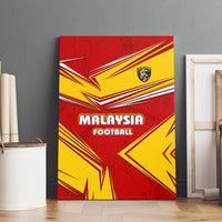 Malaysia Football Canvas Wall Art with Roaring Tiger and Red Yellow National Colors
