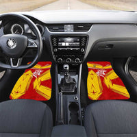 Malaysia Football Car Mats with Roaring Tiger and Red Yellow National Colors