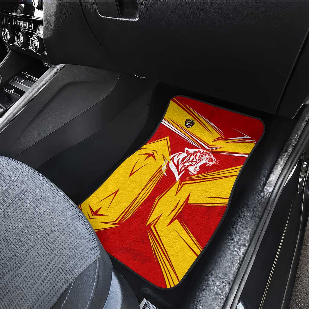Malaysia Football Car Mats with Roaring Tiger and Red Yellow National Colors