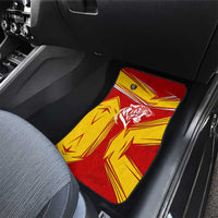 Malaysia Football Car Mats with Roaring Tiger and Red Yellow National Colors