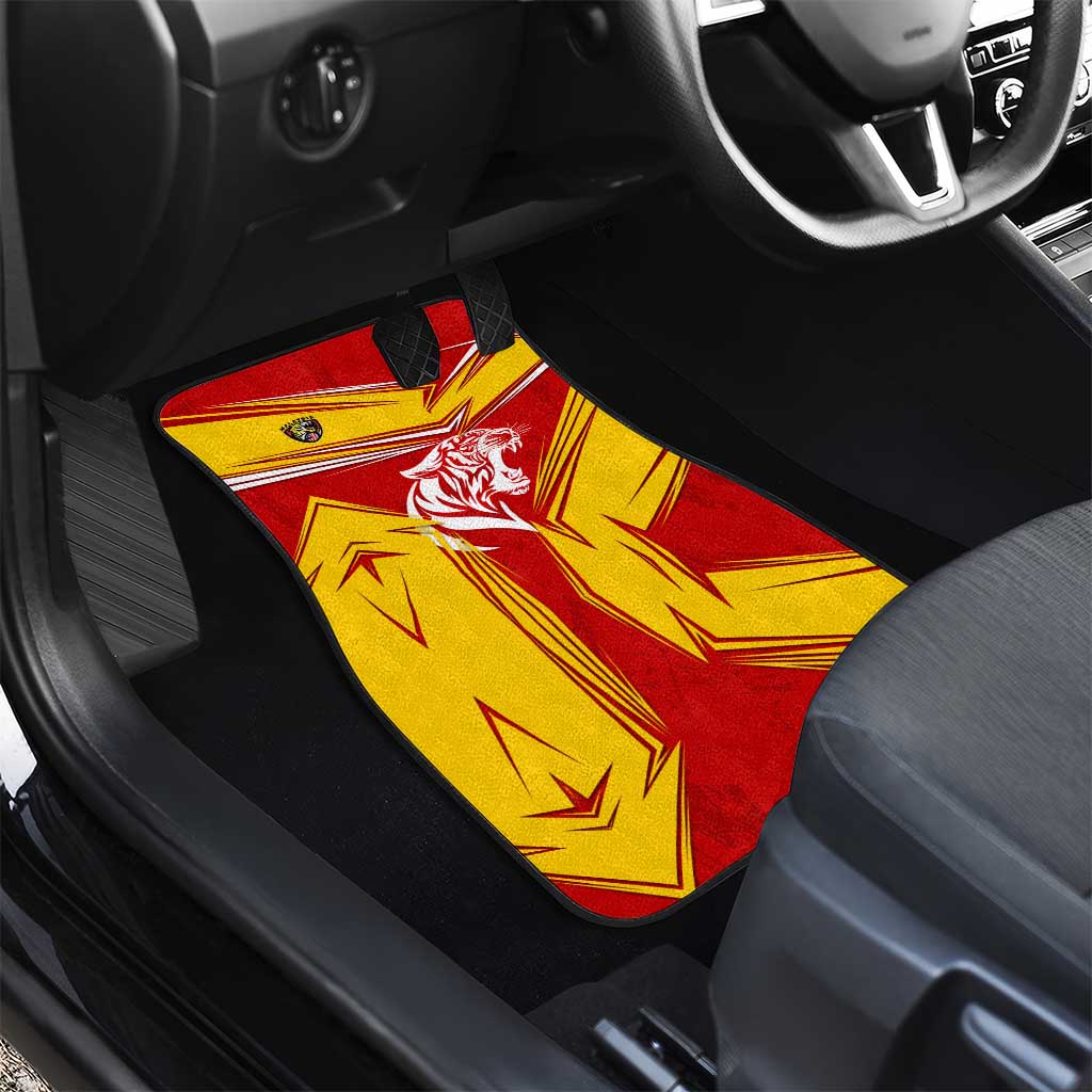 Malaysia Football Car Mats with Roaring Tiger and Red Yellow National Colors