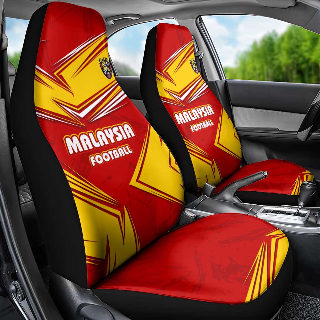 Malaysia Football Car Seat Cover with Roaring Tiger and Red Yellow National Colors