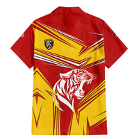 Malaysia Football Family Matching Mermaid Dress and Hawaiian Shirt with Roaring Tiger and Red Yellow National Colors