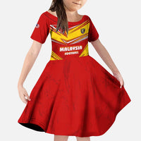 Malaysia Football Family Matching Puletasi and Hawaiian Shirt with Roaring Tiger and Red Yellow National Colors