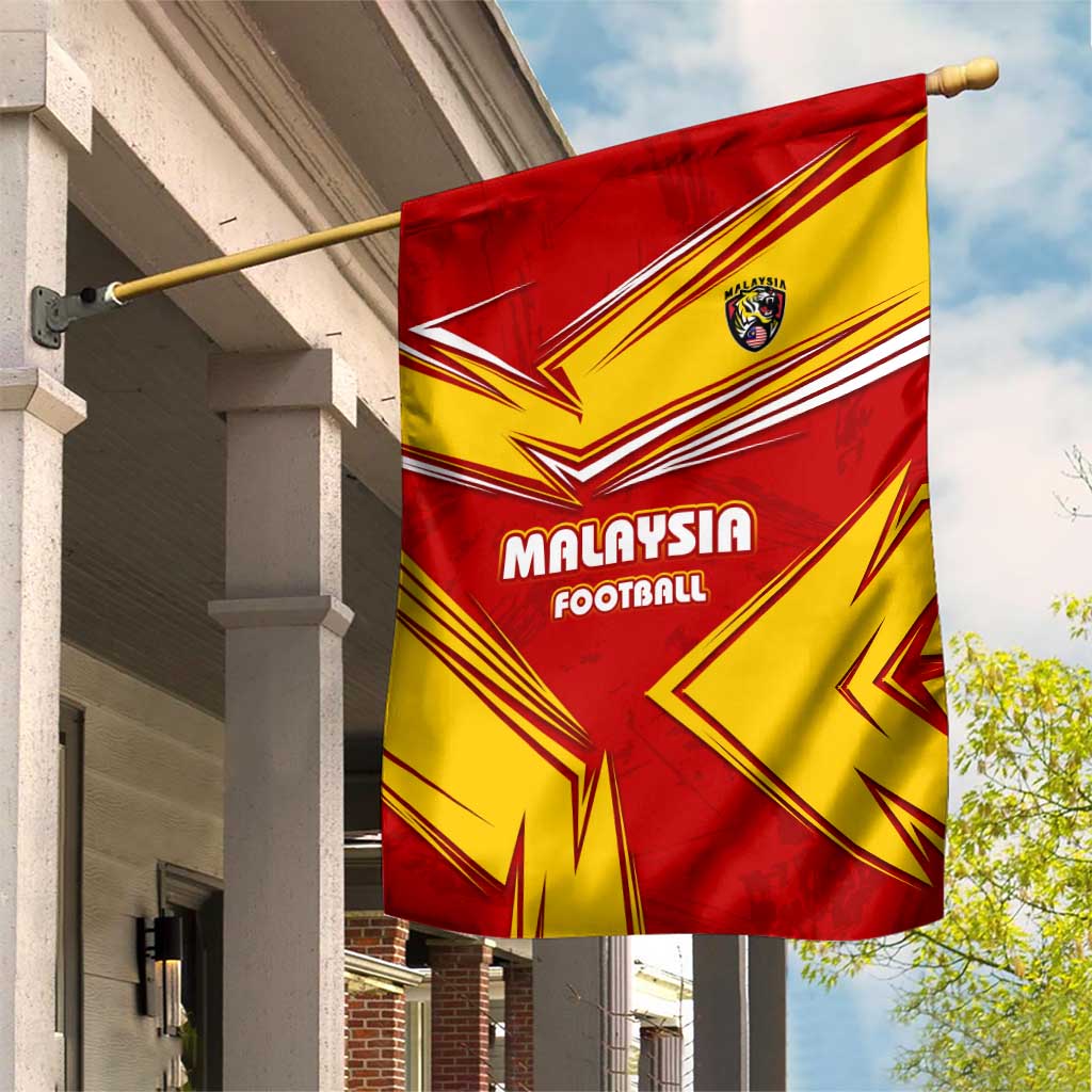 Malaysia Football Garden Flag with Roaring Tiger and Red Yellow National Colors