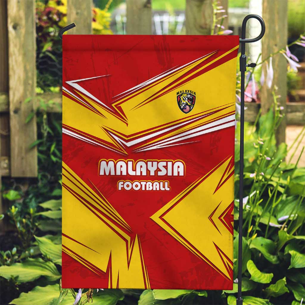 Malaysia Football Garden Flag with Roaring Tiger and Red Yellow National Colors