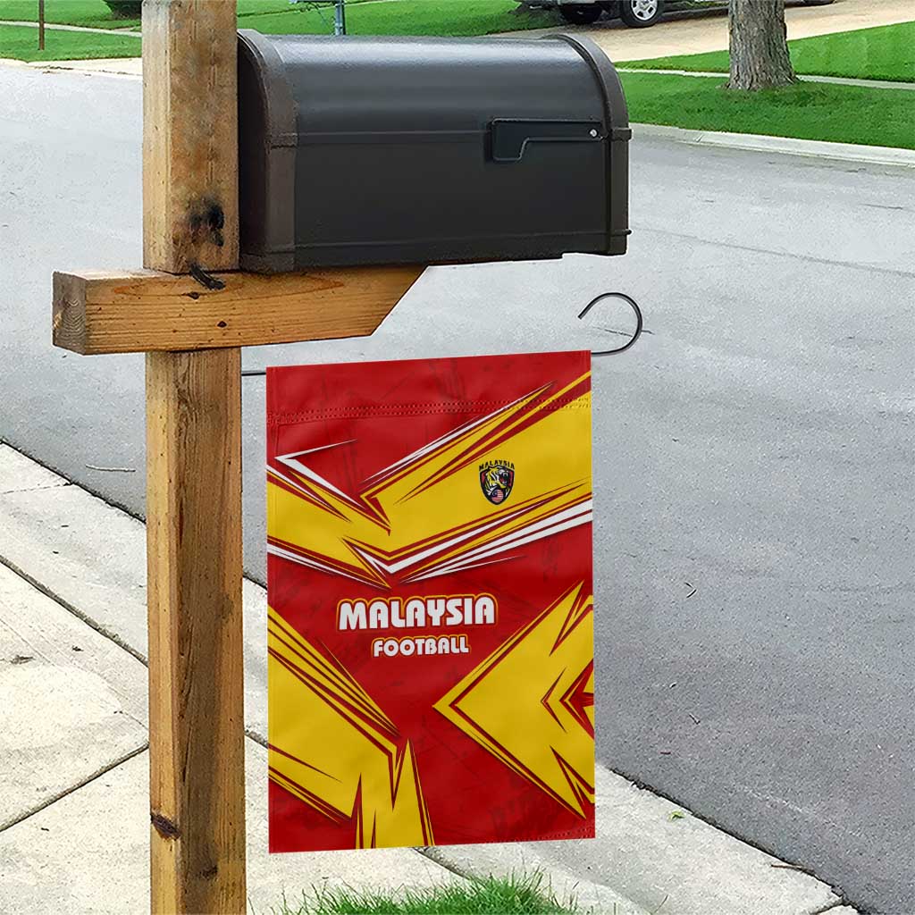 Malaysia Football Garden Flag with Roaring Tiger and Red Yellow National Colors