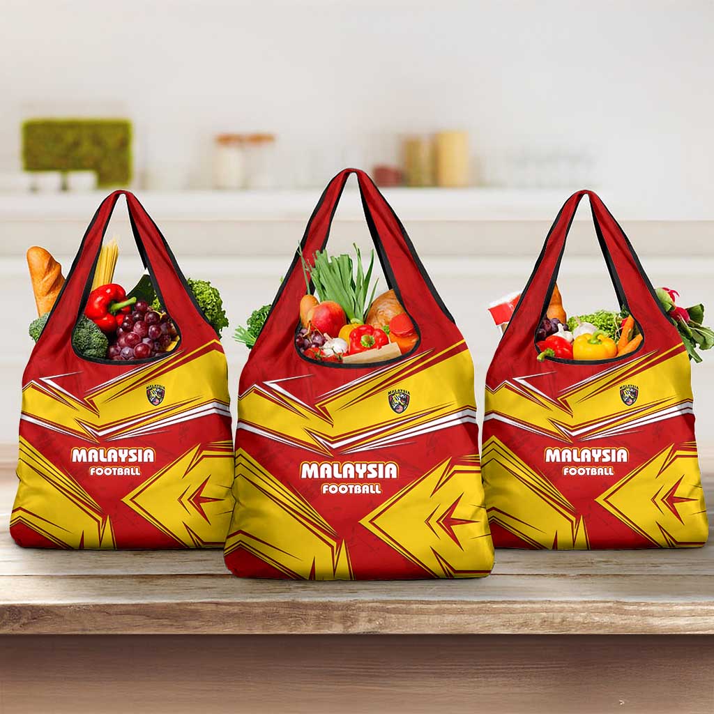 Malaysia Football Grocery Bag with Roaring Tiger and Red Yellow National Colors
