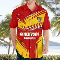 Malaysia Football Hawaiian Shirt with Roaring Tiger and Red Yellow National Colors