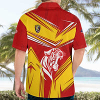 Malaysia Football Hawaiian Shirt with Roaring Tiger and Red Yellow National Colors