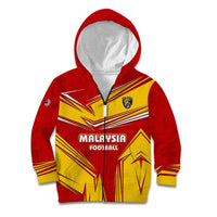 Malaysia Football Kid Hoodie with Roaring Tiger and Red Yellow National Colors
