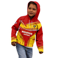 Malaysia Football Kid Hoodie with Roaring Tiger and Red Yellow National Colors