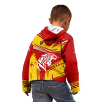 Malaysia Football Kid Hoodie with Roaring Tiger and Red Yellow National Colors