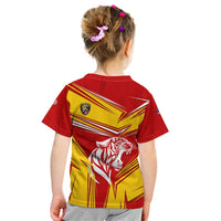 Malaysia Football Kid T Shirt with Roaring Tiger and Red Yellow National Colors