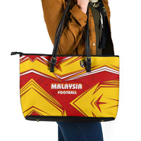 Malaysia Football Leather Tote Bag with Roaring Tiger and Red Yellow National Colors