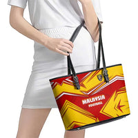 Malaysia Football Leather Tote Bag with Roaring Tiger and Red Yellow National Colors