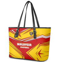 Malaysia Football Leather Tote Bag with Roaring Tiger and Red Yellow National Colors