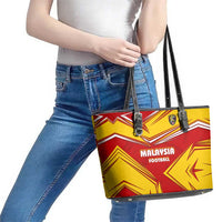 Malaysia Football Leather Tote Bag with Roaring Tiger and Red Yellow National Colors