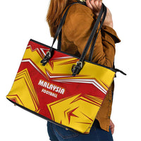 Malaysia Football Leather Tote Bag with Roaring Tiger and Red Yellow National Colors