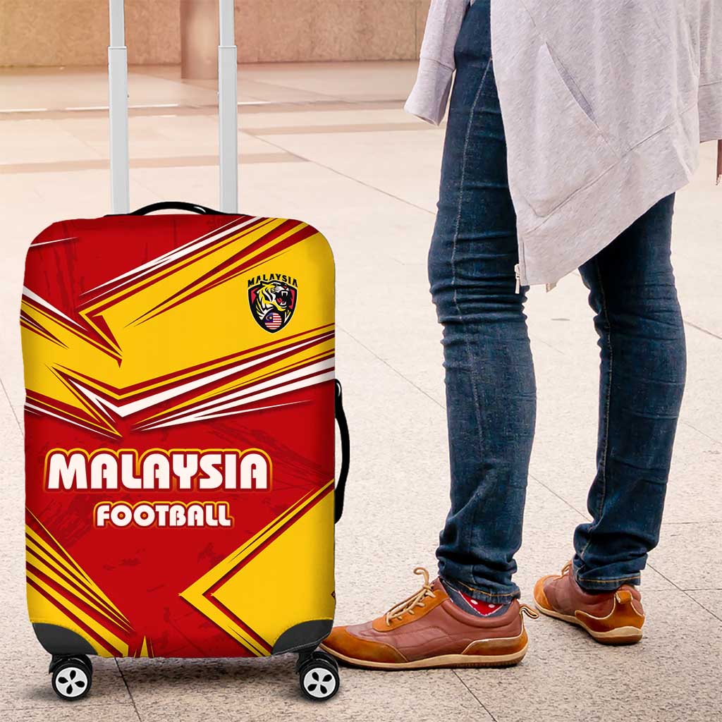 Malaysia Football Luggage Cover with Roaring Tiger and Red Yellow National Colors