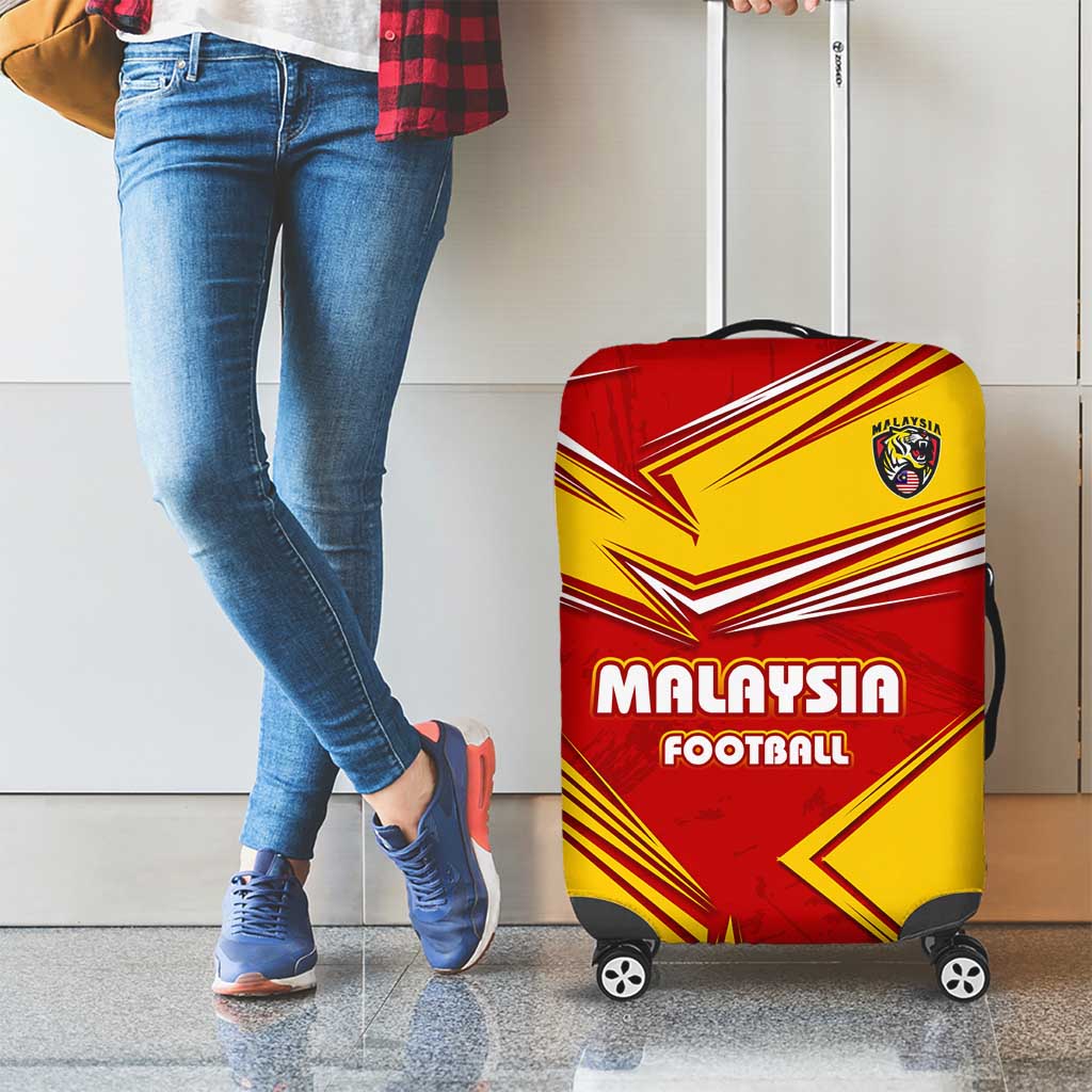 Malaysia Football Luggage Cover with Roaring Tiger and Red Yellow National Colors