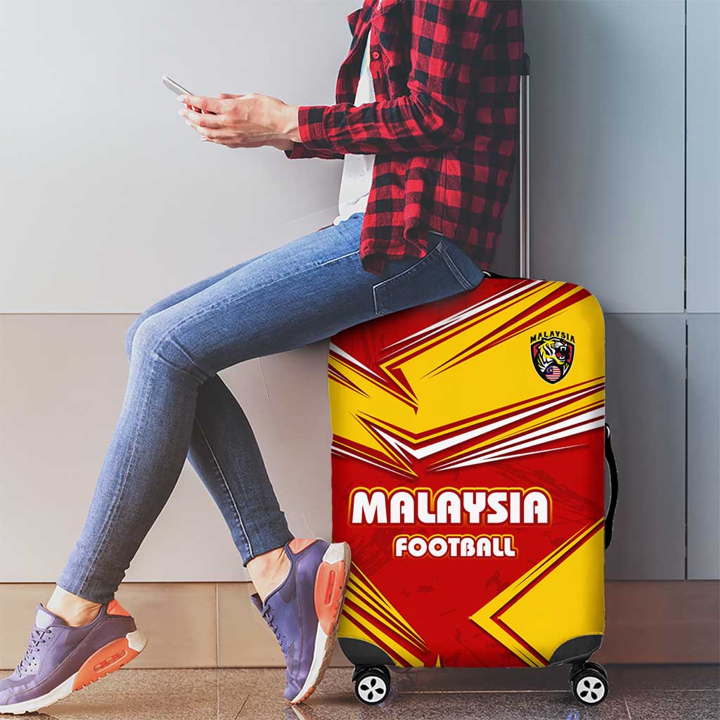 Malaysia Football Luggage Cover with Roaring Tiger and Red Yellow National Colors