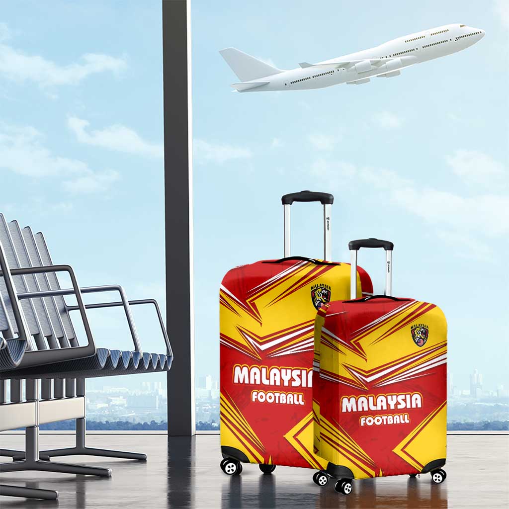 Malaysia Football Luggage Cover with Roaring Tiger and Red Yellow National Colors