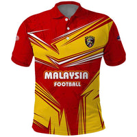 Malaysia Football Polo Shirt with Roaring Tiger and Red Yellow National Colors