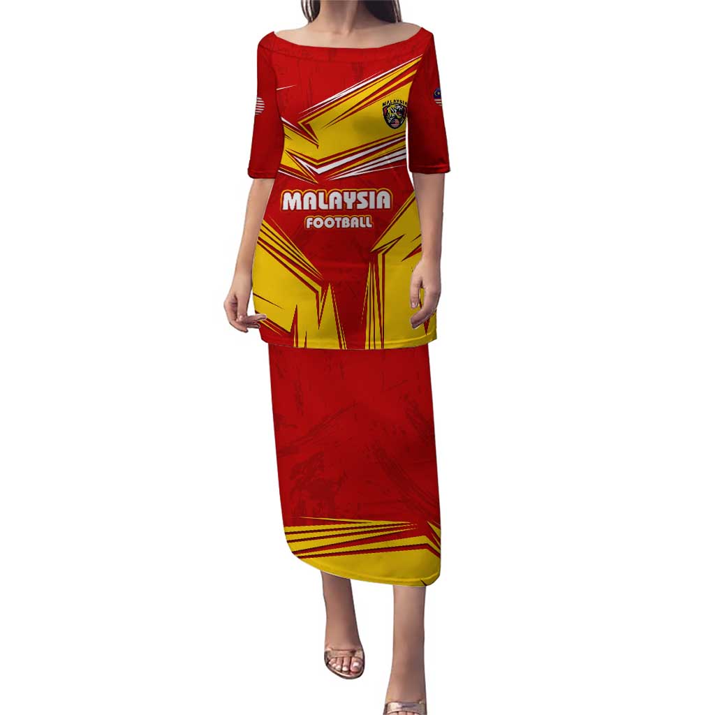 Malaysia Football Puletasi with Roaring Tiger and Red Yellow National Colors