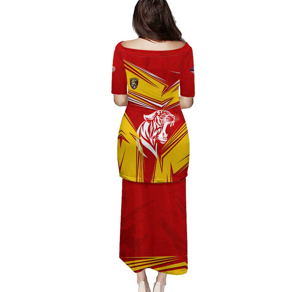 Malaysia Football Puletasi with Roaring Tiger and Red Yellow National Colors