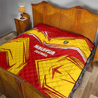 Malaysia Football Quilt with Roaring Tiger and Red Yellow National Colors