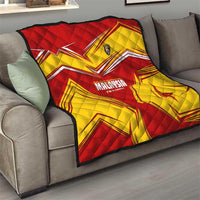 Malaysia Football Quilt with Roaring Tiger and Red Yellow National Colors