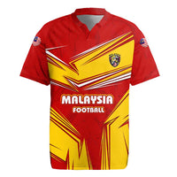 Malaysia Football Rugby Jersey with Roaring Tiger and Red Yellow National Colors