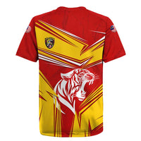 Malaysia Football Rugby Jersey with Roaring Tiger and Red Yellow National Colors