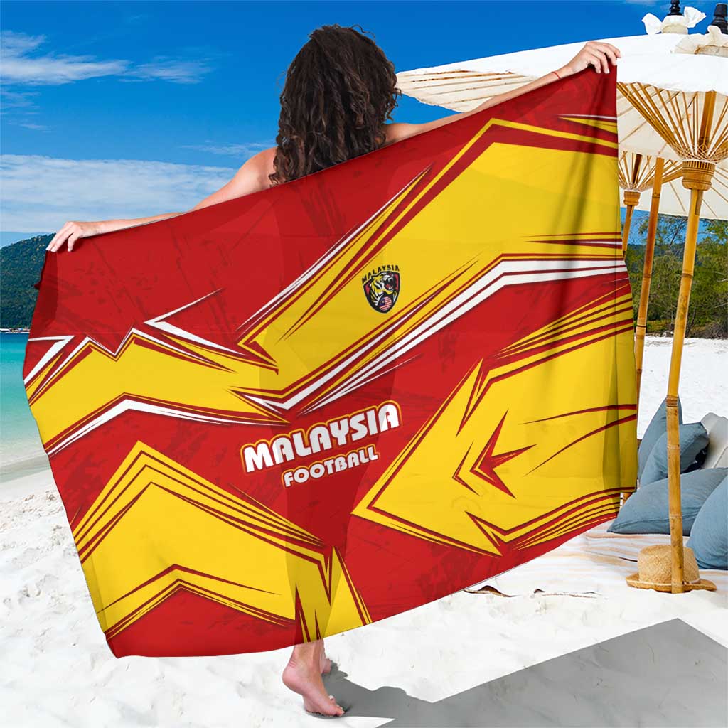 Malaysia Football Sarong with Roaring Tiger and Red Yellow National Colors