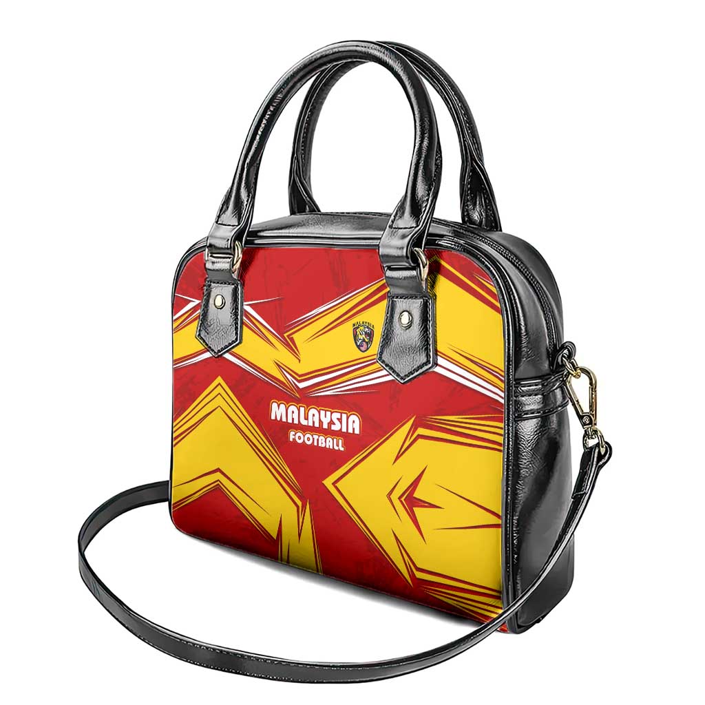 Malaysia Football Shoulder Handbag with Roaring Tiger and Red Yellow National Colors