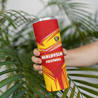 Malaysia Football Skinny Tumbler with Roaring Tiger and Red Yellow National Colors
