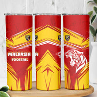 Malaysia Football Skinny Tumbler with Roaring Tiger and Red Yellow National Colors