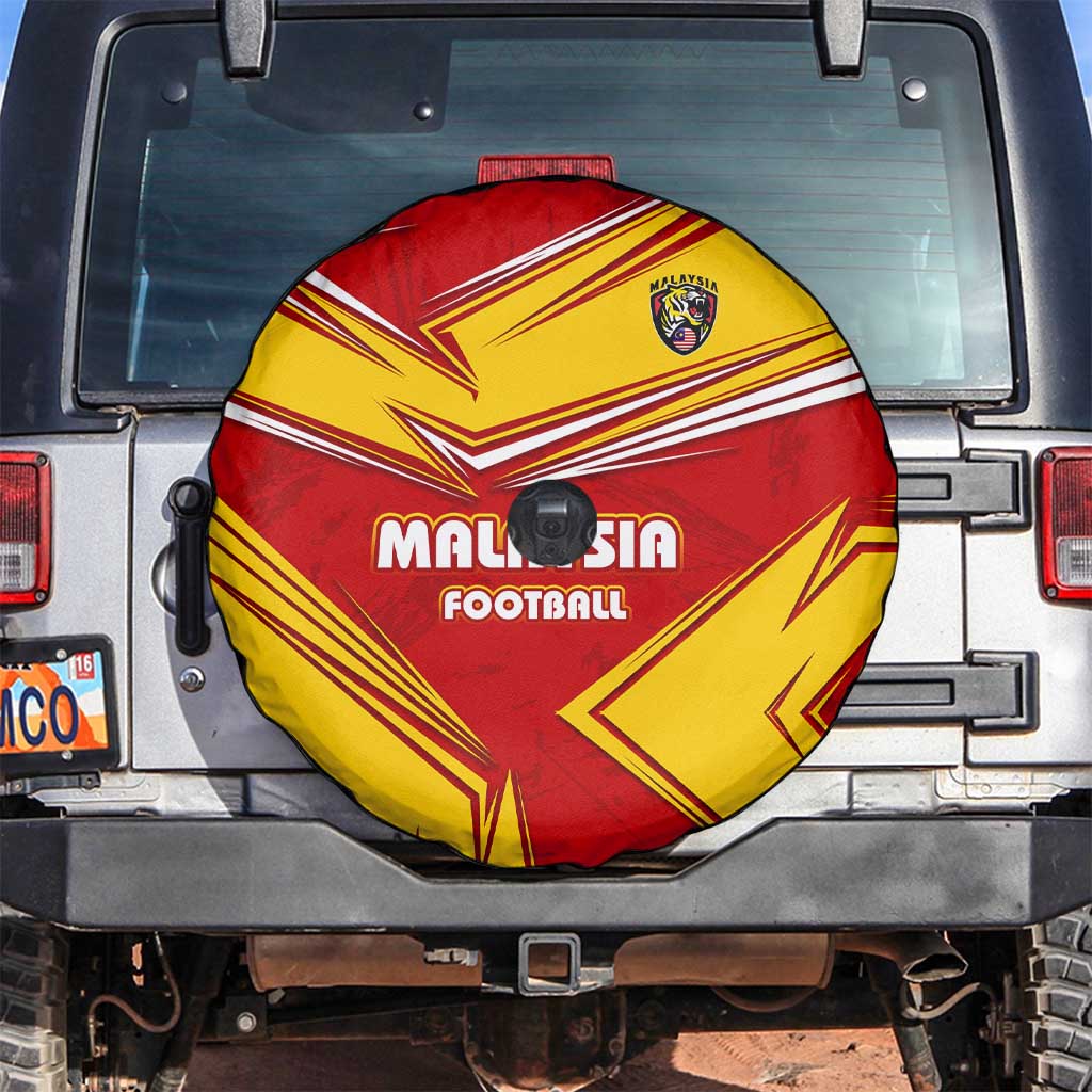 Malaysia Football Spare Tire Cover with Roaring Tiger and Red Yellow National Colors