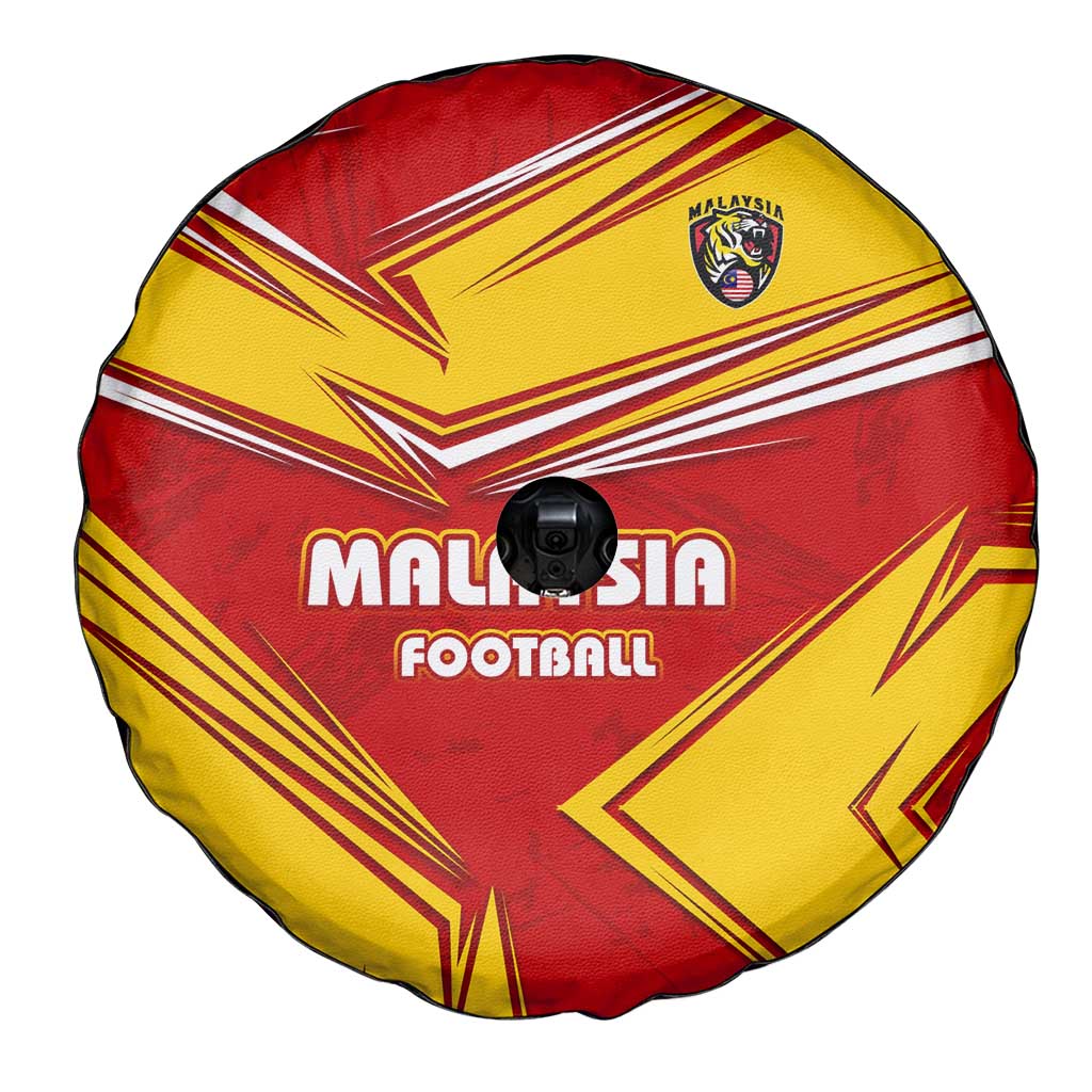 Malaysia Football Spare Tire Cover with Roaring Tiger and Red Yellow National Colors