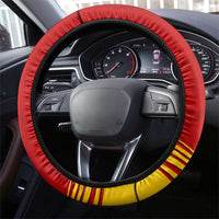 Malaysia Football Steering Wheel Cover with Roaring Tiger and Red Yellow National Colors