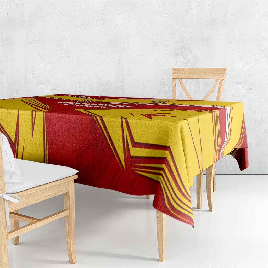 Malaysia Football Tablecloth with Roaring Tiger and Red Yellow National Colors